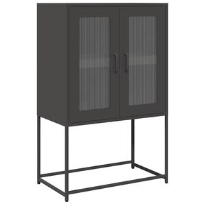 vidaXL Highboard Schwarz 68x39x107 cm Stahl