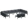 vidaXL Gartensofa-set 12 stk. Schwarz Stahl