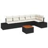 vidaXL Gartensofa-set 7 Stk. Schwarz Poly-Rattan