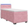vidaXL Boxspringbett mit Matratze und LED Rosa 80 x 200 cm Samt