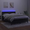 vidaXL Boxspringbett mit Matratze & LED Schwarz 140x190 cm Samt