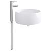 vidaXL Waschbecken mit Wasserhahn und Abfluss Chrom