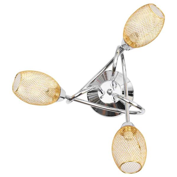 vidaXL Deckenleuchte mit Vergoldeten Lampenschirmen f&uuml;r 3 G9 Birnen