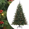 vidaXL K&uuml;nstlicher Weihnachtsbaum mit 300 LEDs mit St&auml;nder Gr&uuml;n 210 cm