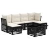 vidaXL Gartensofa-set 7 stk. Schwarz Poly-Rattan