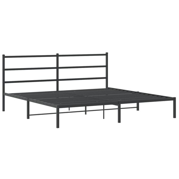 vidaXL Bettgestell mit Kopfteil Metall Schwarz 193x203 cm