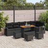 vidaXL Gartensofa-set 10 pcs Schwarz Poly-Rattan