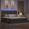 vidaXL Bett mit Stauraum und LED Taupe 200 x 200 cm Polyester