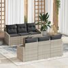 vidaXL Sofa Set mit Kissen mit Kissen 7 pcs Hellgrau Poly-Rattan