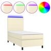vidaXL Boxspringbett mit Matratze & LED Creme 80x200 cm Kunstleder