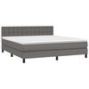 vidaXL Boxspringbett mit Matratze & LED Grau 160x200 cm Kunstleder