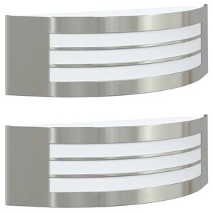 vidaXL Außenwandlampen 2 pcs Silber 32 x 10 x 10 cm Edelstahl