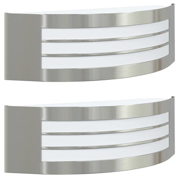 vidaXL Außenwandleuchte 2 pcs Silber 32 x 10 x 10 cm