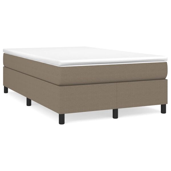 vidaXL Boxspringbett mit Matratze Taupe 120x190 cm Stoff