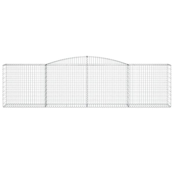 vidaXL Gabionen mit Hochbogen 2 Stk. 400x50x100/120cm Verzinktes Eisen