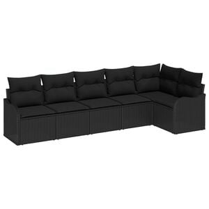 vidaXL Gartensofa-set Schwarz Poly-Rattan