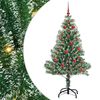 vidaXL K&uuml;nstlicher Weihnachtsbaum beschneit mit LED Licht 150 cm