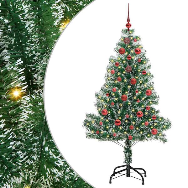 vidaXL K&uuml;nstlicher Weihnachtsbaum beschneit mit LED Licht 150 cm