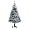 vidaXL K&uuml;nstlicher Weihnachtsbaum mit Schnee Gr&uuml;n 150 cm PVC