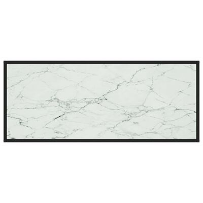 vidaXL Couchtisch Schwarz mit Weißem Glas in Marmor-Optik 120x50x35 cm