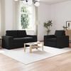vidaXL Sofa 2 pcs Schwarz 182 x 80 x 82 cm Stoff