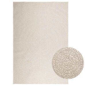 vidaXL Teppich ZIZUR Creme 160x230 cm Jute-Optik Indoor und Outdoor