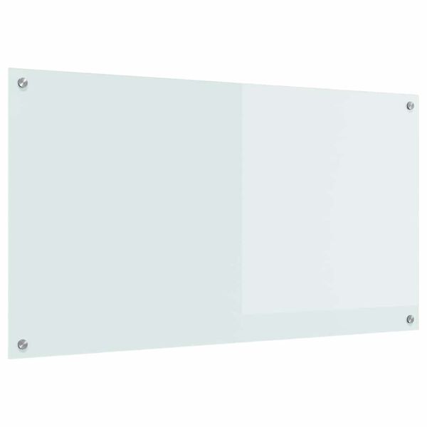 vidaXL K&uuml;chenr&uuml;ckwand Wei&szlig; 110 x 60 cm Geh&auml;rtetes Glas