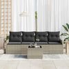 vidaXL Garten-Sofa-Set mit Kissen 5 pcs Hellgrau und Dunkelgrau
