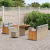 vidaXL Garten-Sofa-Set mit Kissen mit Speicher Beige Poly Rattan