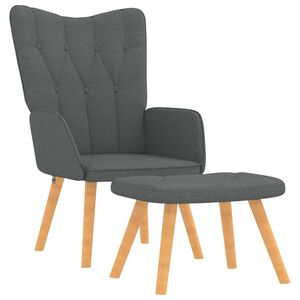 vidaXL Relaxsessel mit Hocker Dunkelgrau Stoff