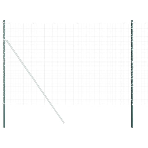 vidaXL Zaunpfosten 2 pcs Gr&uuml;n Pulverbeschichteter Stahl