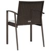 vidaXL Gartenst&uuml;hle mit Kissen 4 Stk. Braun 56,5x57x83 cm Poly Rattan