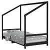 vidaXL Kinderbett Schwarz 90x200 cm Massivholz Kiefer