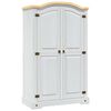 vidaXL Kleiderschrank Mexiko-Stil Kiefernholz 2 T&uuml;ren Wei&szlig;