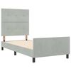 vidaXL Boxspringbett mit Kopfteil Hellgrau 90 x 200 cm Samt