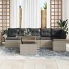 vidaXL Gartensofa-set mit Kissen 7 pcs Hellgrau Poly-Rattan