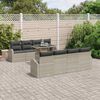 vidaXL Gartensofa-set mit Speicher 9 pcs Hellgrau Poly-Rattan
