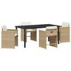vidaXL Garten Essgruppe 5 stk. Beige Poly-Rattan