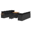 vidaXL Gartensofa-set 11 Stk. Schwarz Poly-Rattan