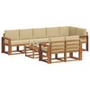 vidaXL Outdoor-Sofagarnitur mit Kissen 9 pcs Natur und Beige