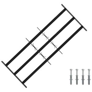 vidaXL Fenstergitter 116 x 45 cm Pulverbeschichteter Stahl Schwarz