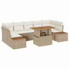 vidaXL Garten Essgruppe mit Kissen mit Kissen 8 pcs Beige und Creme