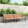 vidaXL Gartenbank Braun 231 cm Holz & Pulverbeschichteter Stahl