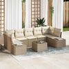 vidaXL Gartensofa-set mit Kissen 8 pcs Beige und Creme Poly-Rattan