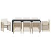 vidaXL Garten Essgruppe 9 pcs Beige Poly-Rattan