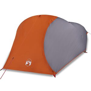 vidaXL Kuppel-Campingzelt 4 Personen Grau und Orange Wasserdicht