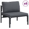 vidaXL Gartensofa-set mit Kissen 10 pcs Schwarz Stahl