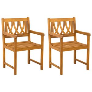 vidaXL Gartenst&uuml;hle 2 pcs Natur Massives Akazienholz