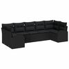 vidaXL Gartensofa-set 7 stk. 7-Sitzer Schwarz Poly-Rattan