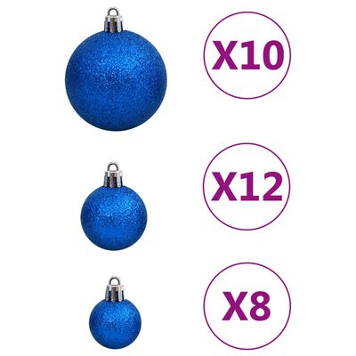 vidaXL 111-tlg. Weihnachtskugel-Set Blau Polystyrol